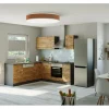 Discount Held Möbel Küchenzeile Sorrento 210 cm Wotaneiche-Grafit Winkel