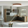New Held Möbel Küchenzeile Sorrento 210/ 270 cm Anthrazit-Wotaneiche Winkel