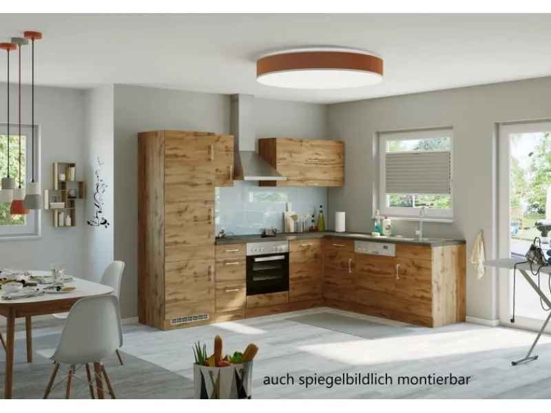 Held Möbel Küchenzeile Sorrento 210/ 270 cm Wotaneiche Winkel< Winkelküchen|Einbauküchen