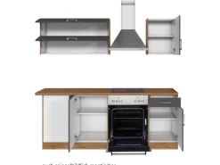 Held Möbel Winkelküchen|Herde<Küchenzeile Sorrento 210 cm Anthrazit-Wotaneiche Winkel