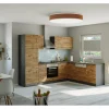 Sale Held Möbel Küchenzeile Sorrento 210/ 270 cm Wotaneiche-Grafit o. E-Geräte Winkel