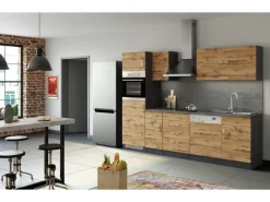 Held Möbel Kochfelder<Küchenzeile Sorrento 270 cm Wotaneiche-Grafit