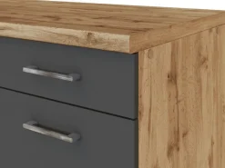 Held Möbel Herde<Küchenzeile Sorrento 210 cm Anthrazit-Wotaneiche ohne E-Geräte