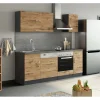 Held Möbel Küchenzeile Sorrento 210 cm Wotaneiche-Grafit< Herde|Einbauküchen