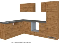 Held Möbel Küchenzeile Sorrento 210/ 270 cm Wotaneiche o. E-Geräte Winkel< Winkelküchen