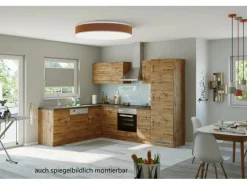 Held Möbel Küchenzeile Sorrento 210/ 270 cm Wotaneiche o. E-Geräte Winkel< Winkelküchen