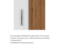 Held Möbel Küchenzeile Sorrento 270 cm Weiß-Wotaneiche< Herde|Kühlschränke