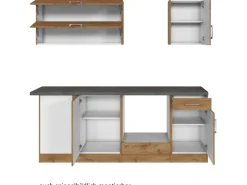 Held Möbel Winkelküchen|Herde<Küchenzeile Sorrento 210 cm Wotaneiche-Wotaneiche o. E-Geräte Winkel