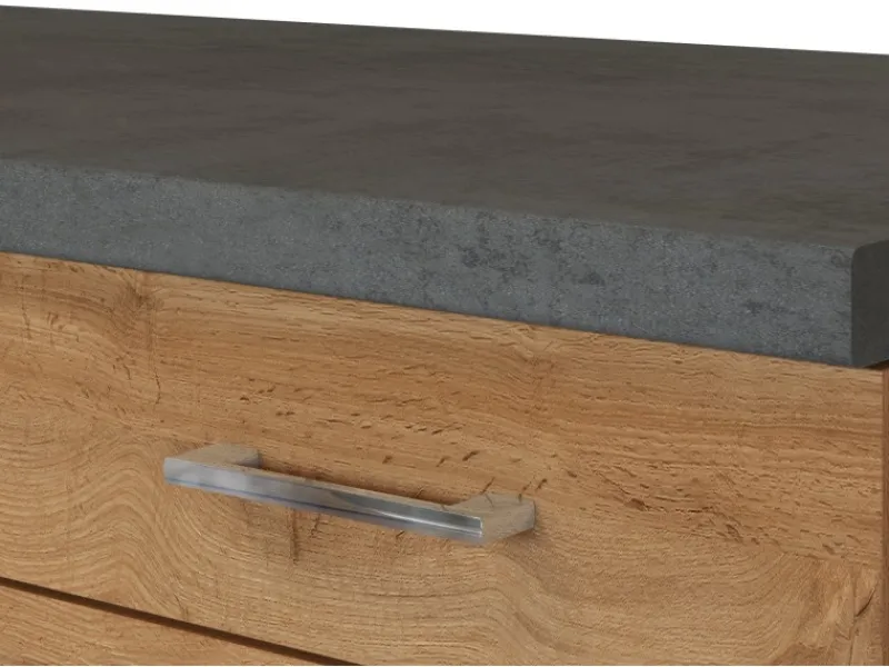Held Möbel Küchenzeile Sorrento 270 cm Wotaneiche-Wotaneiche ohne E-Geräte< Einbauküchen
