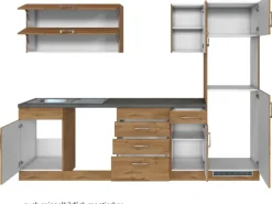 Held Möbel Küchenzeile Sorrento 270 cm Wotaneiche-Wotaneiche ohne E-Geräte< Einbauküchen