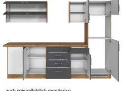 Held Möbel Küchenzeile Sorrento 210/270 cm Anthra.-Wotaneiche o. E-Geräte Winkel< Winkelküchen