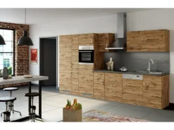 Held Möbel Küchenzeile Sorrento 360 cm Wotaneiche-Wotaneiche< Gefrierschränke|Kühlschränke