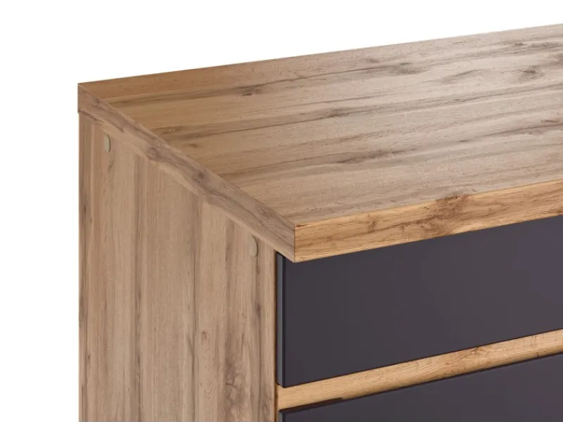Outlet Held Möbel Küchenzeile Turin 330 cm mit E-Geräten Graphit-Wotaneiche