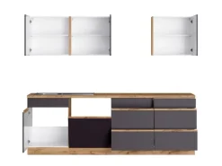Held Möbel Küchenzeile Turin 390 cm ohne E-Geräte< Küchenregale|Gefrierschränke