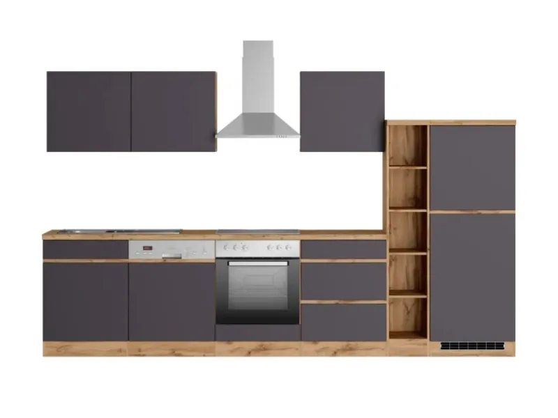 Held Möbel Winkelküchen<Küchenzeile Turin 330 cm mit E-Geräten