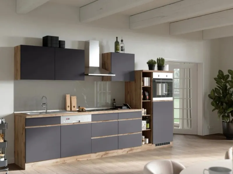 Held Möbel Küchenregale|Kühlschränke<Küchenzeile Turin 330 cm mit E-Geräten