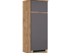 Best Held Möbel Umbauschrank für Kühl/Gefrierkombi Turin 60cm Graphit/WotanEiche Graphit-Wotaneiche