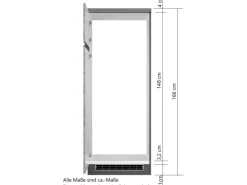 Best Held Möbel Umbauschrank für Kühl/Gefrierkombi Turin 60cm Graphit/WotanEiche Graphit-Wotaneiche