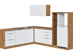 Held Möbel Winkelküchen|Kochfelder<Winkelküche 240 cm - 270 cm Matt Weiß-Wotaneiche ohne E-Geräte