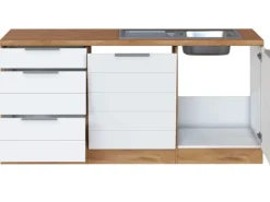 Held Möbel Winkelküchen|Kochfelder<Winkelküche 240 cm - 270 cm Matt Weiß-Wotaneiche ohne E-Geräte