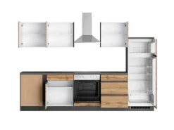 Held Möbel Winkelküchen|Kochfelder<Winkelküche Turin 240 x 300 cm Wotaneiche-Graphit mit E-Geräten