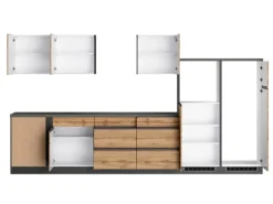 Held Möbel Winkelküchen|Kücheninseln<Winkelküche Turin 360 x 240 cm Wotaneiche-Graphit ohne E-Geräte