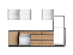 Held Möbel Winkelküchen|Kühlschränke<Winkelküche Turin 300 x 240 cm Wotaneiche-Graphit ohne E-Geräte