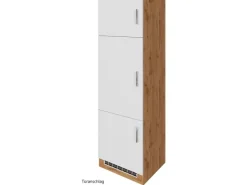 Held Möbel Held Möel Küchen-Kühlschr.umau Sorrento 60x200xT60cm Nische Weiß-WotanEiche< Küchenschränke