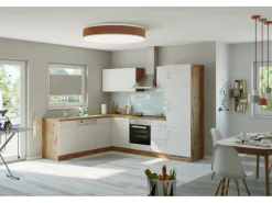 Held Möbel Held Möel Küchen-Kühlschr.umau Sorrento 60x200xT60cm Nische Weiß-WotanEiche< Küchenschränke
