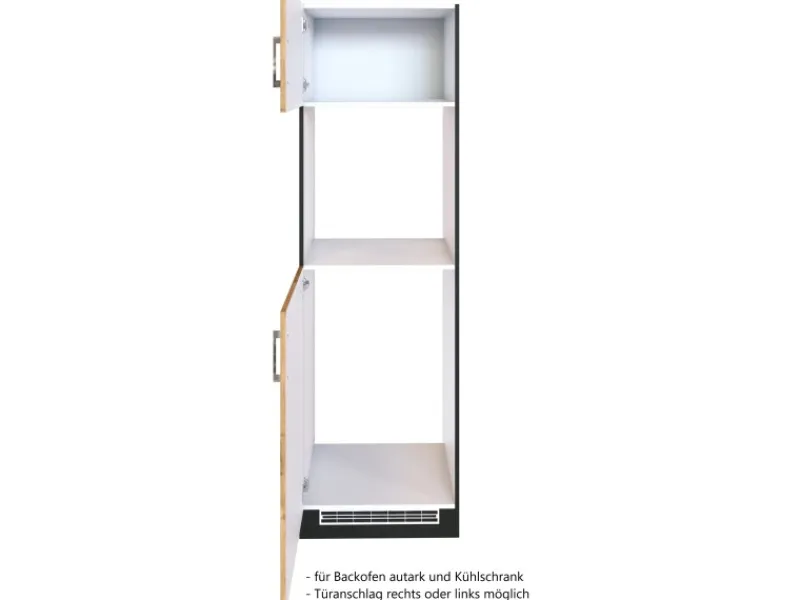 Held Möbel Held Möel Küchen-Ofen-Kühlschr.umau Sorrento 60x200xT60cm WotanEiche-Grafit< Küchenschränke