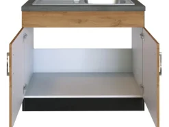Online Held Möbel Held Möel Küchen-Spülenschrank Sorrento 100x85xT60cm 2 Türen WotanEiche-Grafit
