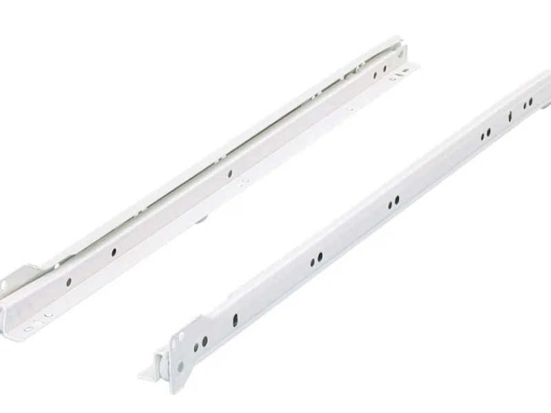 Hettich Küchenschränke<Rollschubführung 500 mm, pulverbeschichtet Weiß, 20kg