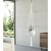 Sale Hängeampel Makramee Ø 17 cm x 100 cm Weiß