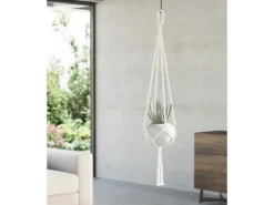 Sale Hängeampel Makramee Ø 17 cm x 100 cm Weiß