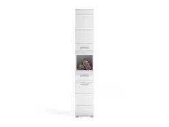 Küchenschränke<Hochschrank Linus Hochglanz Weiß 30 cm zweitürig