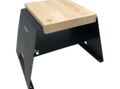 Remundi Hocker inkl. Holzbrett Schwarz 45 cm x 71 cm x 51 cm< Schneidebretter
