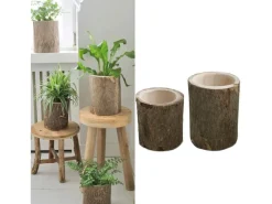 Holz-Baumstamm Pflanztopf Ø 13 cm< Töpfe
