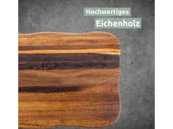 Discount holz4home La Madera Schneidebrett Premium aus Eiche Steakbrett Küchenbrett Dunkel