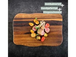 Discount holz4home La Madera Schneidebrett Premium aus Eiche Steakbrett Küchenbrett Dunkel