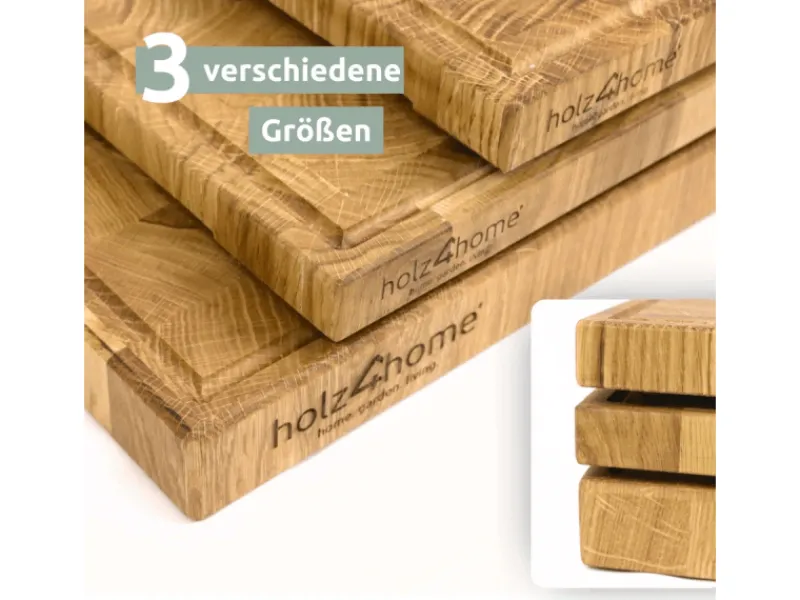 Outlet holz4home Premium Schneidebrett Stirnholz aus Eiche S
