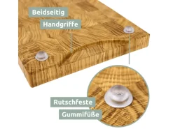 Outlet holz4home Premium Schneidebrett Stirnholz aus Eiche S