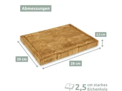 Outlet holz4home Premium Schneidebrett Stirnholz aus Eiche S