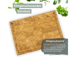 Outlet holz4home Premium Schneidebrett Stirnholz aus Eiche S