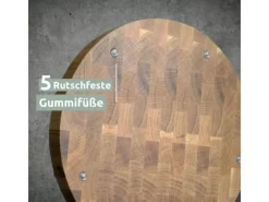 Hot holz4home Premium Schneidebrett Set Rund Hackblock aus Eiche