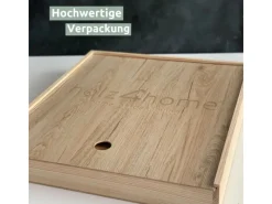 Hot holz4home Premium Schneidebrett Set Rund Hackblock aus Eiche