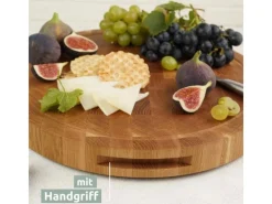 Hot holz4home Premium Schneidebrett Set Rund Hackblock aus Eiche