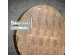 Hot holz4home Premium Schneidebrett Set Rund Hackblock aus Eiche