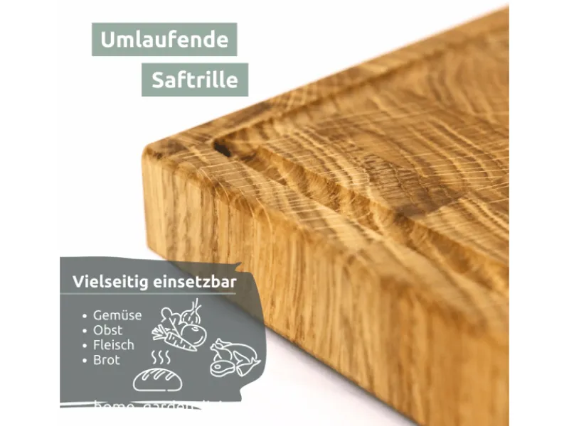 holz4home Schneidebretter<Premium Schneidebrett Stirnholz aus Eiche M