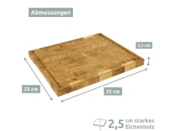 holz4home Schneidebretter<Premium Schneidebrett Stirnholz aus Eiche M