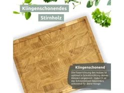 holz4home Schneidebretter<Premium Schneidebrett Stirnholz aus Eiche M